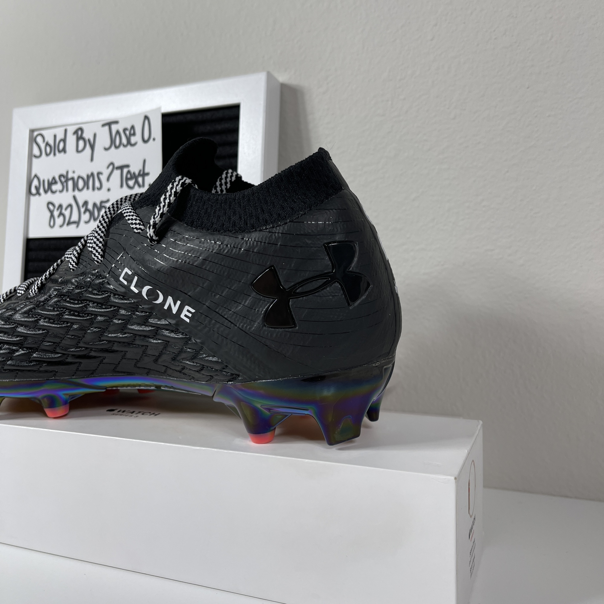 Men's UA Clone Blur MC Football Cleats Black Size 8.5 Iridescent