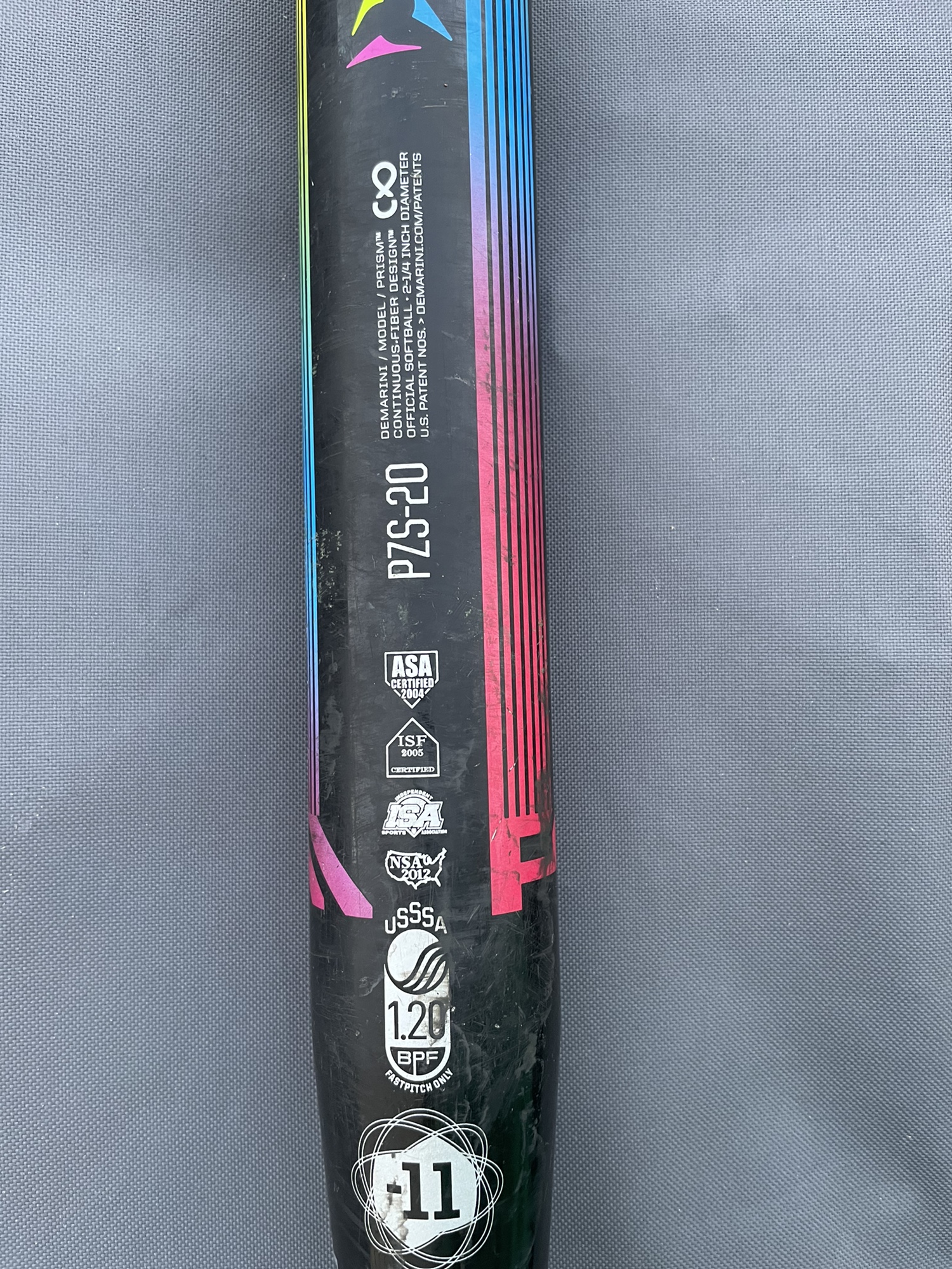 Used 2020 DeMarini (11) 18 oz 29" prism Bat SidelineSwap