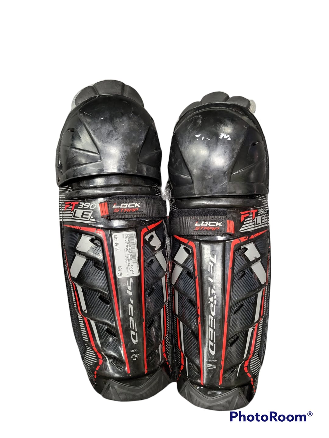 Used Ccm Jetspeed Ft390 Le 14" Hockey Shin Guards SidelineSwap