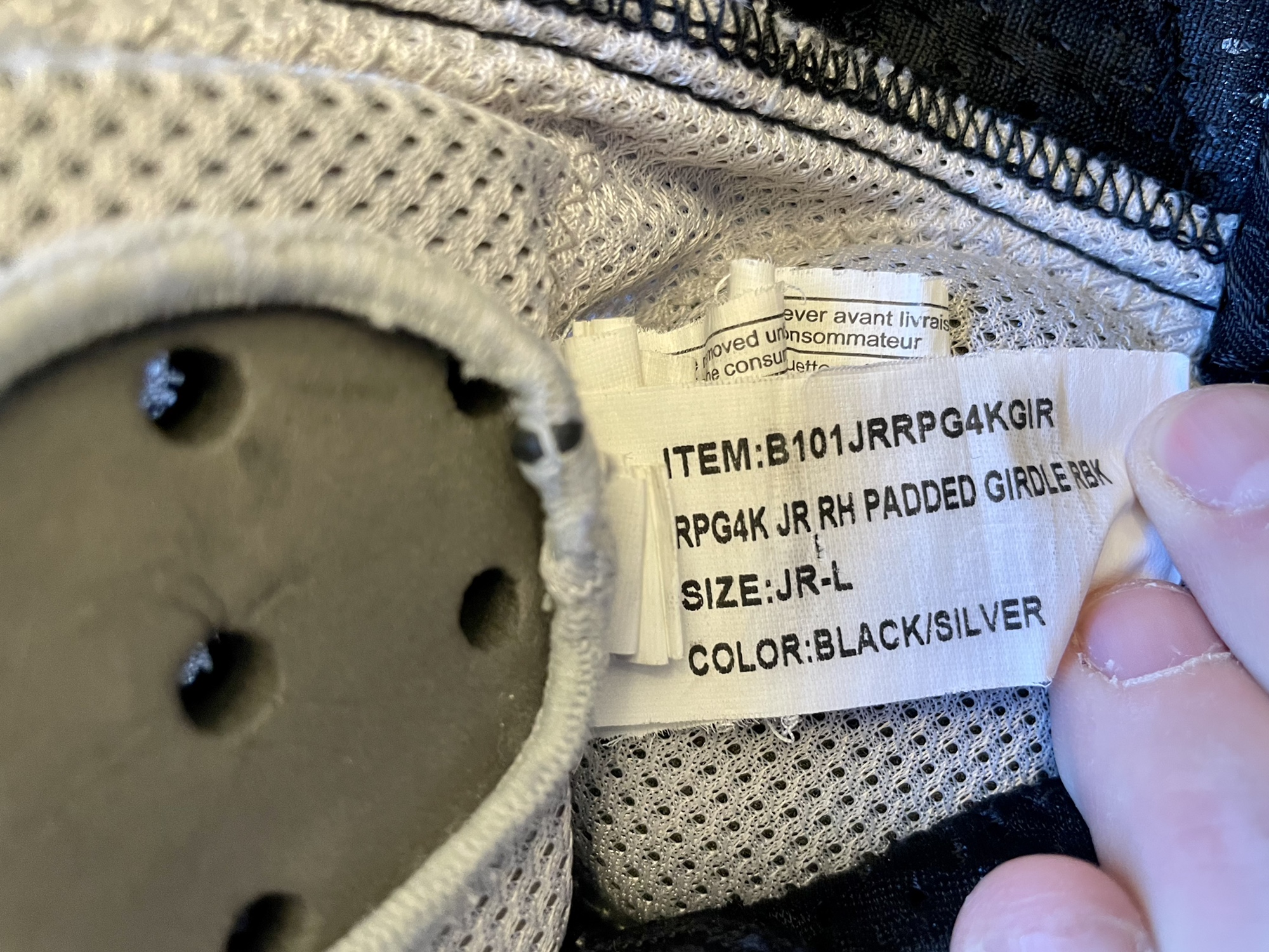 Reebok RBK 4K Roller Hockey Hip Pad Girdle JR Large SidelineSwap