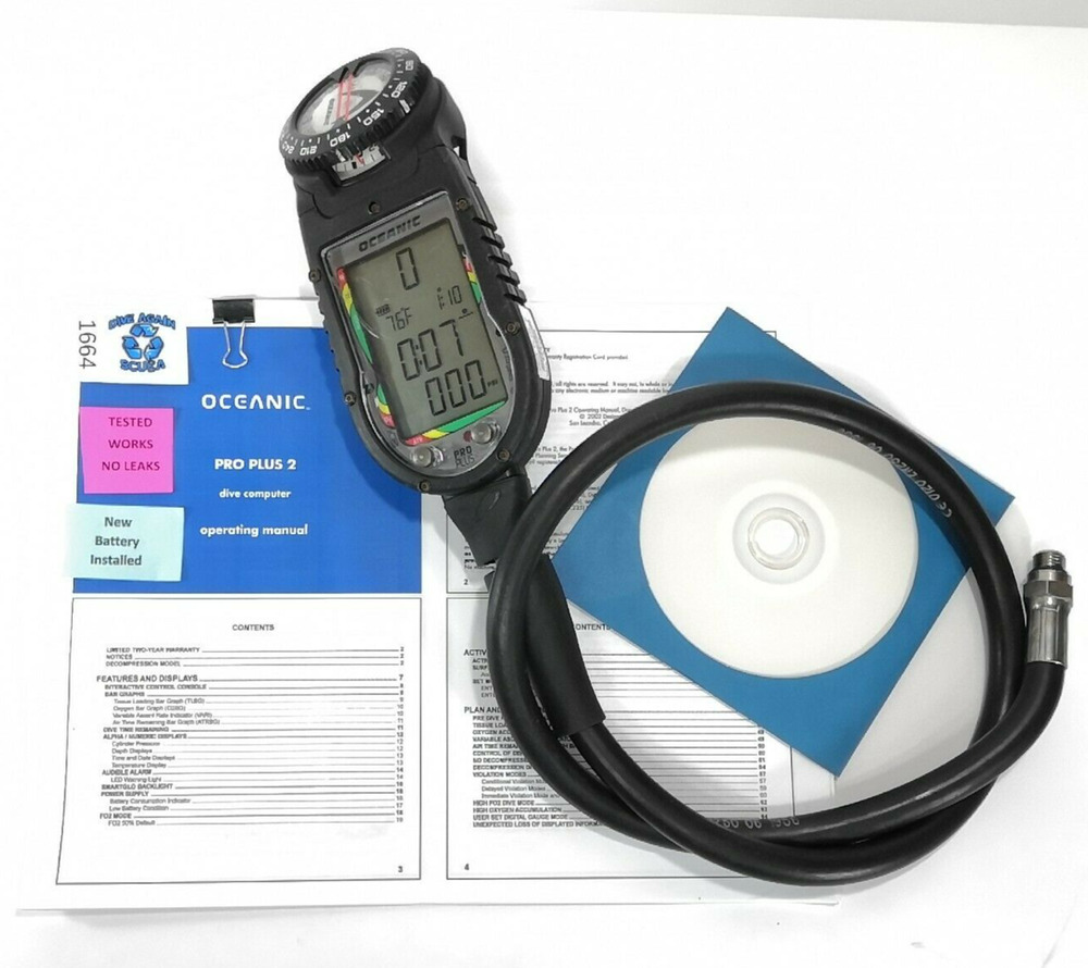 Oceanic Pro Plus 2 SCUBA Dive Air Integrated Dive Computer w Compass