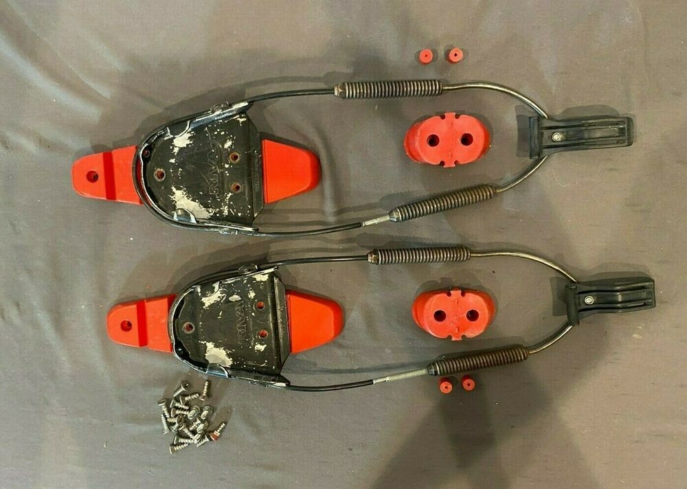 Vintage Riva Norway Cable Telemark Ski Bindings w/G3 Riser Plates