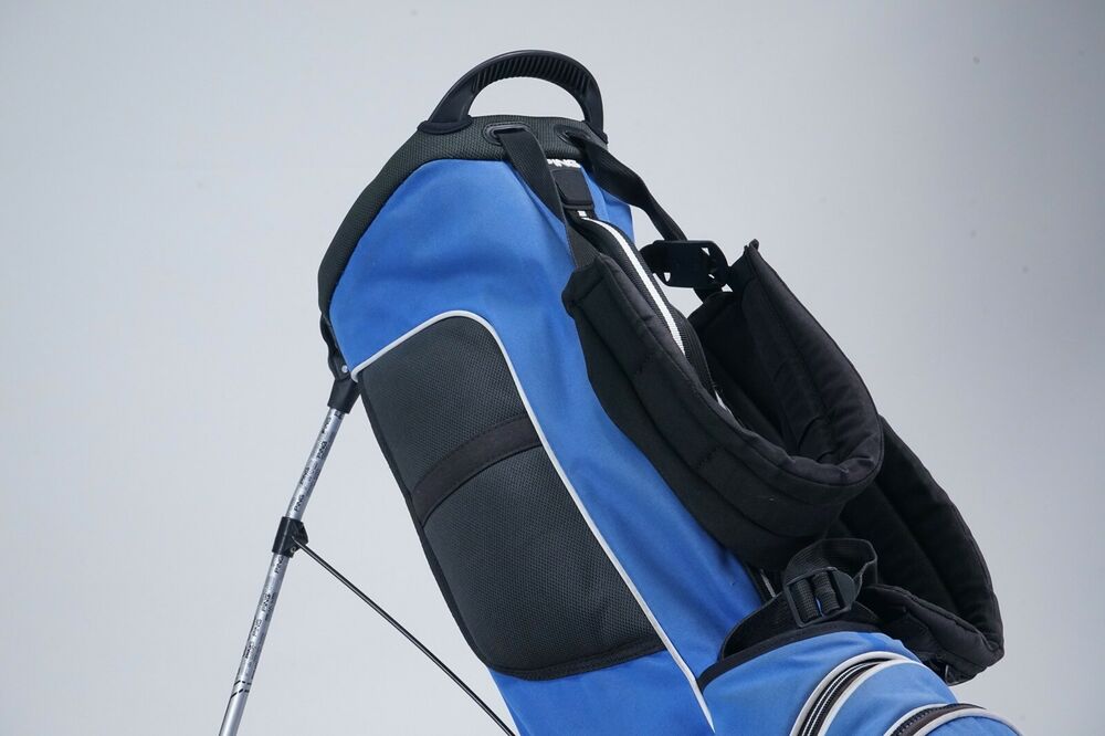 PING E2 MASCOT 4WAY DIVIDER GOLF STAND BAG, BLUE W/ SCHOOL LOGOS