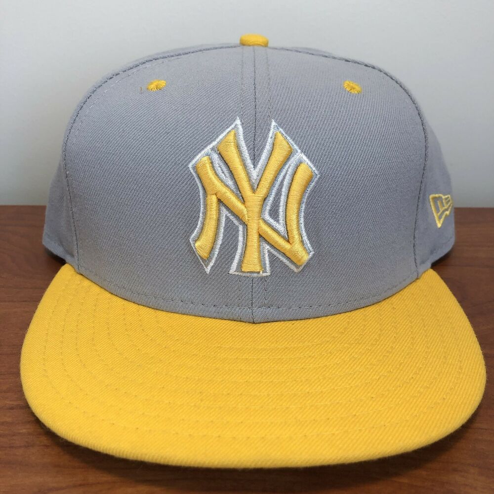 New York Yankees Hat Baseball Cap Fitted 7 3/4 New Era MLB Retro Gray