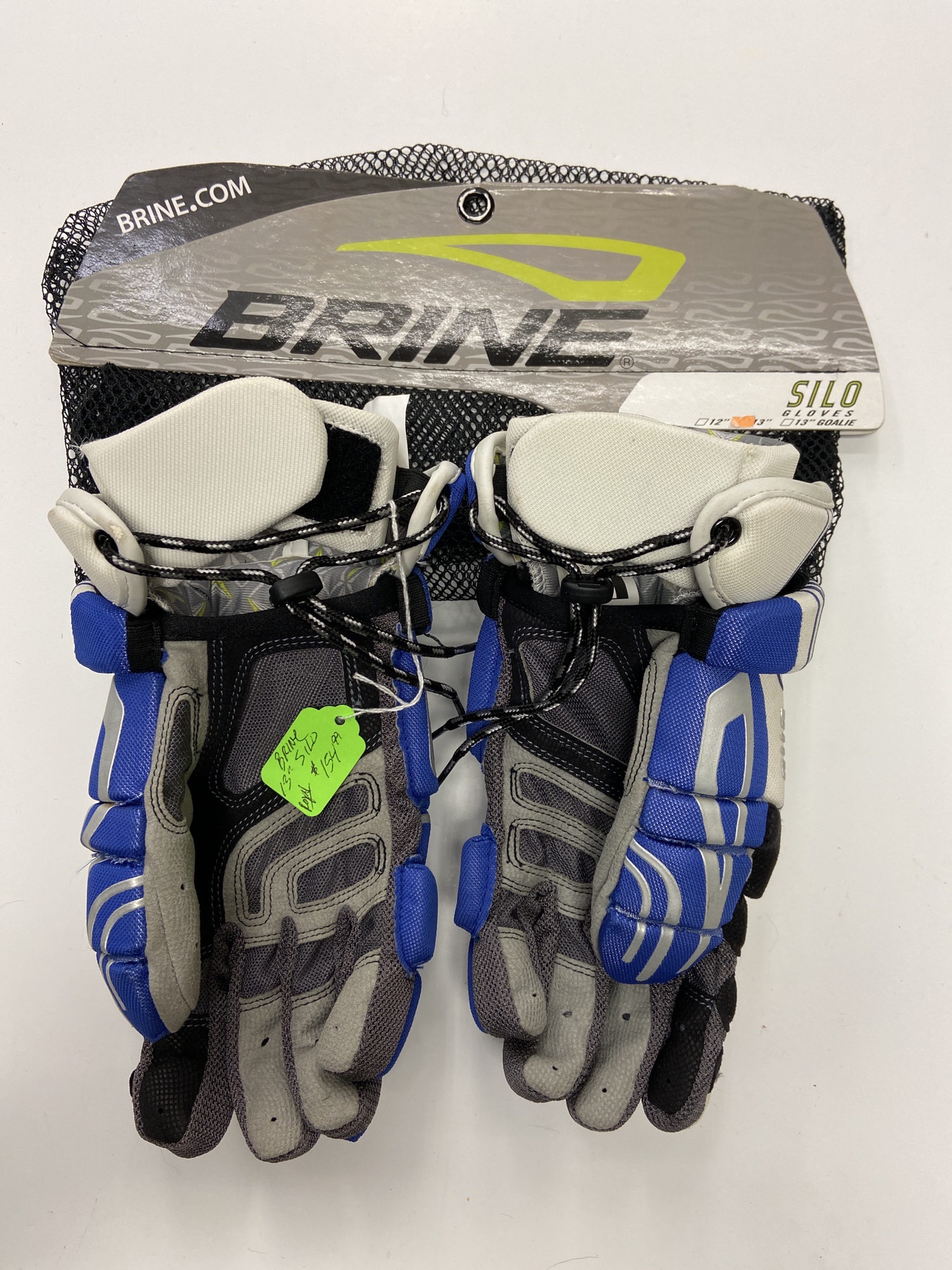 New Brine Silo 13" Lacrosse Gloves Royal Blue SidelineSwap