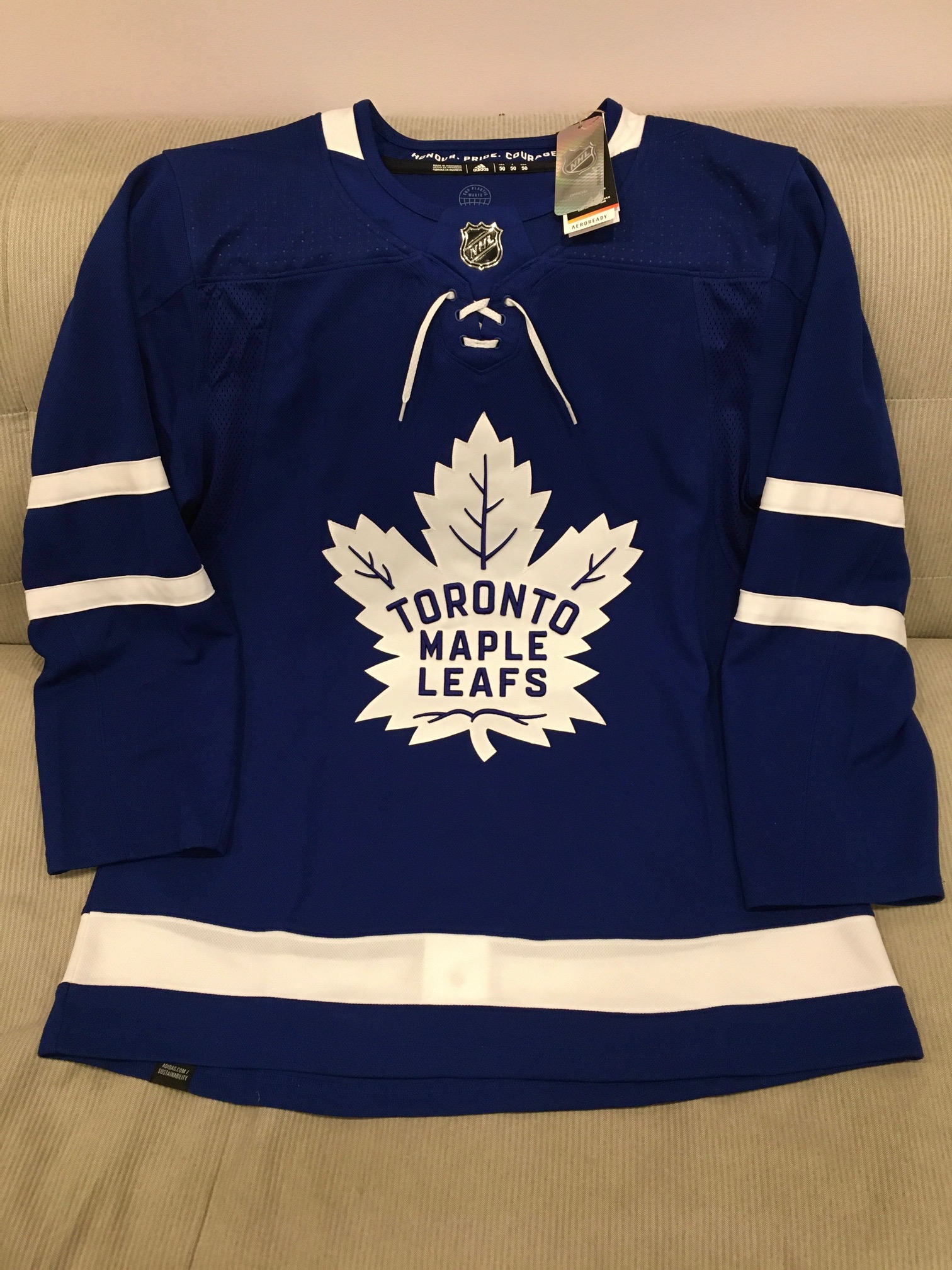 New! Toronto Maple Leafs PRIMEGREEN Authentic Adidas NHL Hockey Home