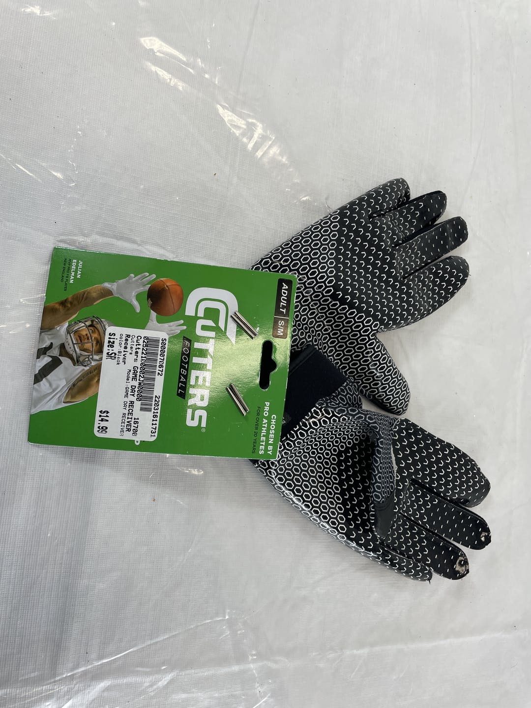 New Cutters Game Day Receiver Mens S M Receiver Football Gloves