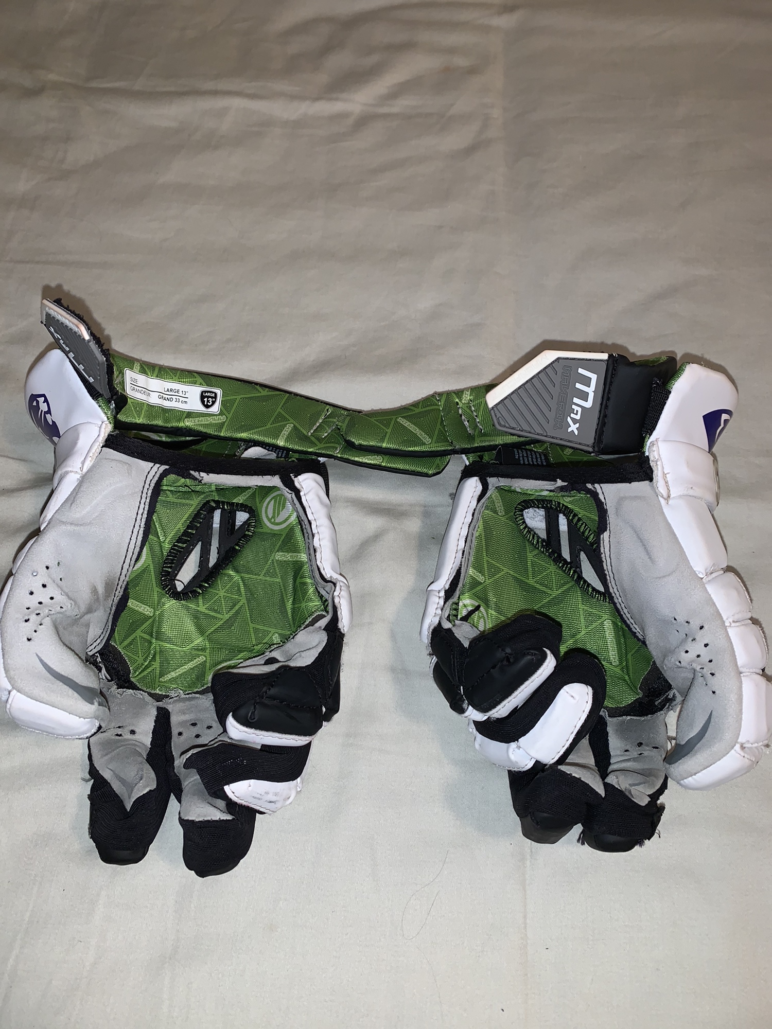 High Point Team Issued Used Maverik 13" Max Lacrosse Gloves Palmless