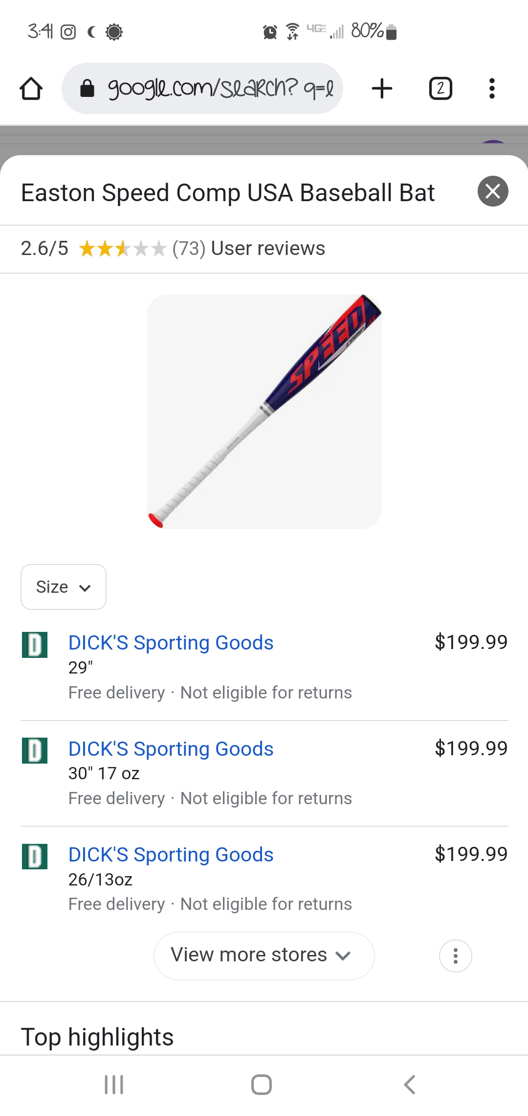 New 2022 Easton Speed Bat (13) SidelineSwap