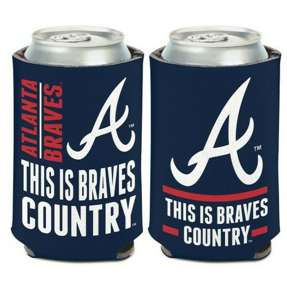 Atlanta Braves Can Cooler Slogan Design 12oz Collapsible MLB Koozie