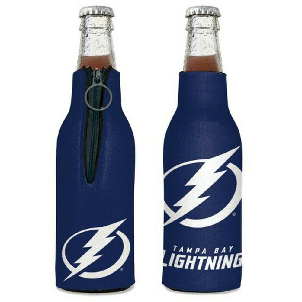 Tampa Bay Lightning Bottle Cooler 12oz Zip Up Koozie Hugger Jacket NHL