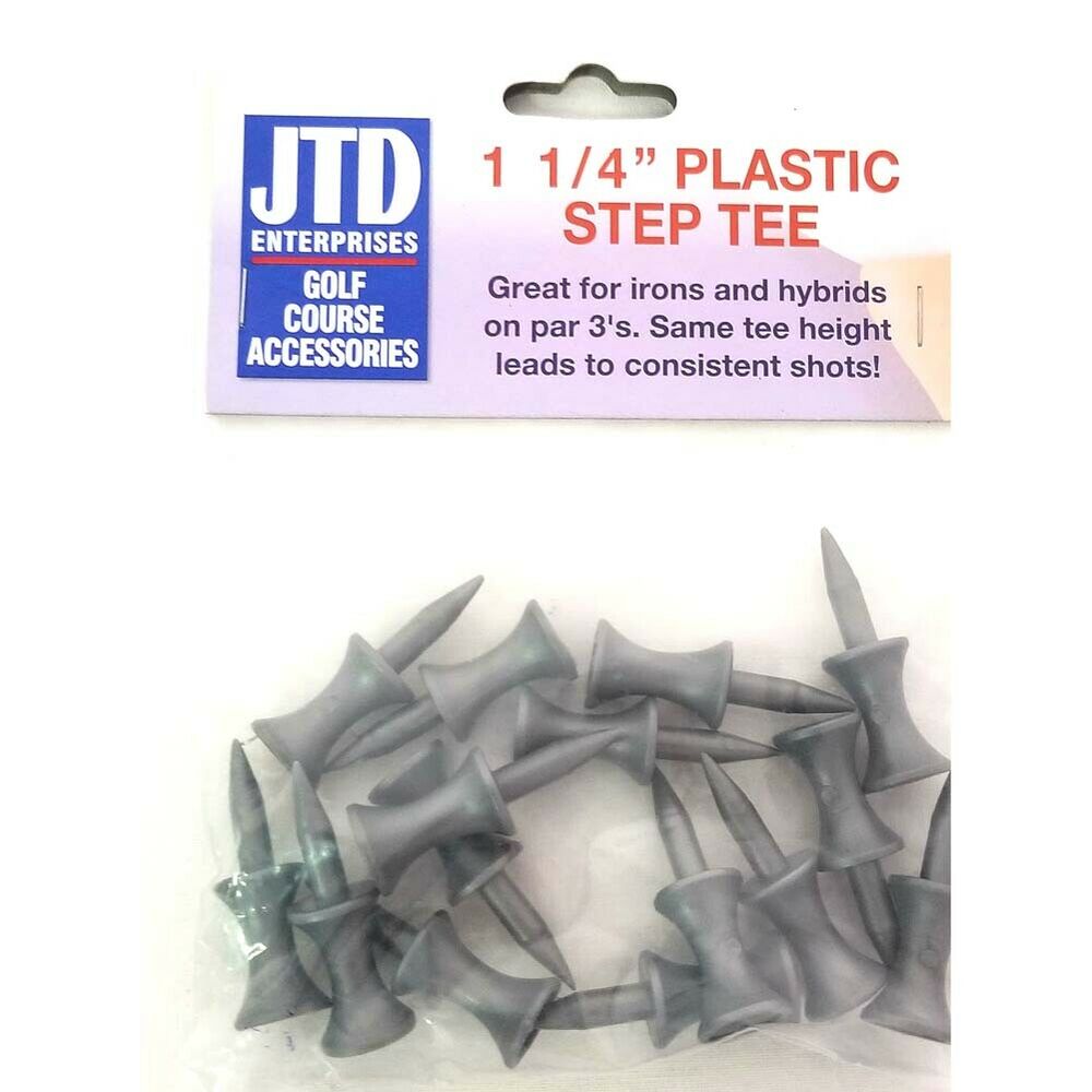 JTD Enterprises Plastic Step Tees (1 1/4", Silver, 50 PACK, 750 TEES