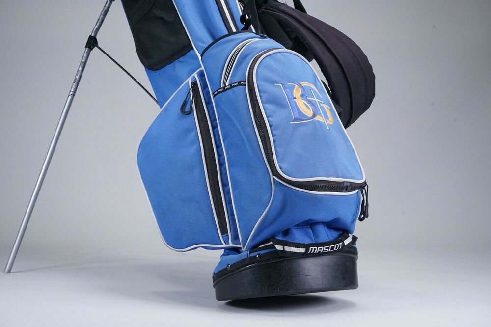 PING E2 MASCOT 4WAY DIVIDER GOLF STAND BAG, BLUE W/ SCHOOL LOGOS