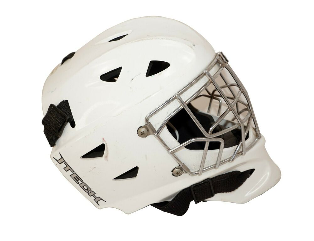 Itech 1200 Youth White Goalie Mask YTH Goal Helmet 66 5/8" or JR Small 2005 SidelineSwap