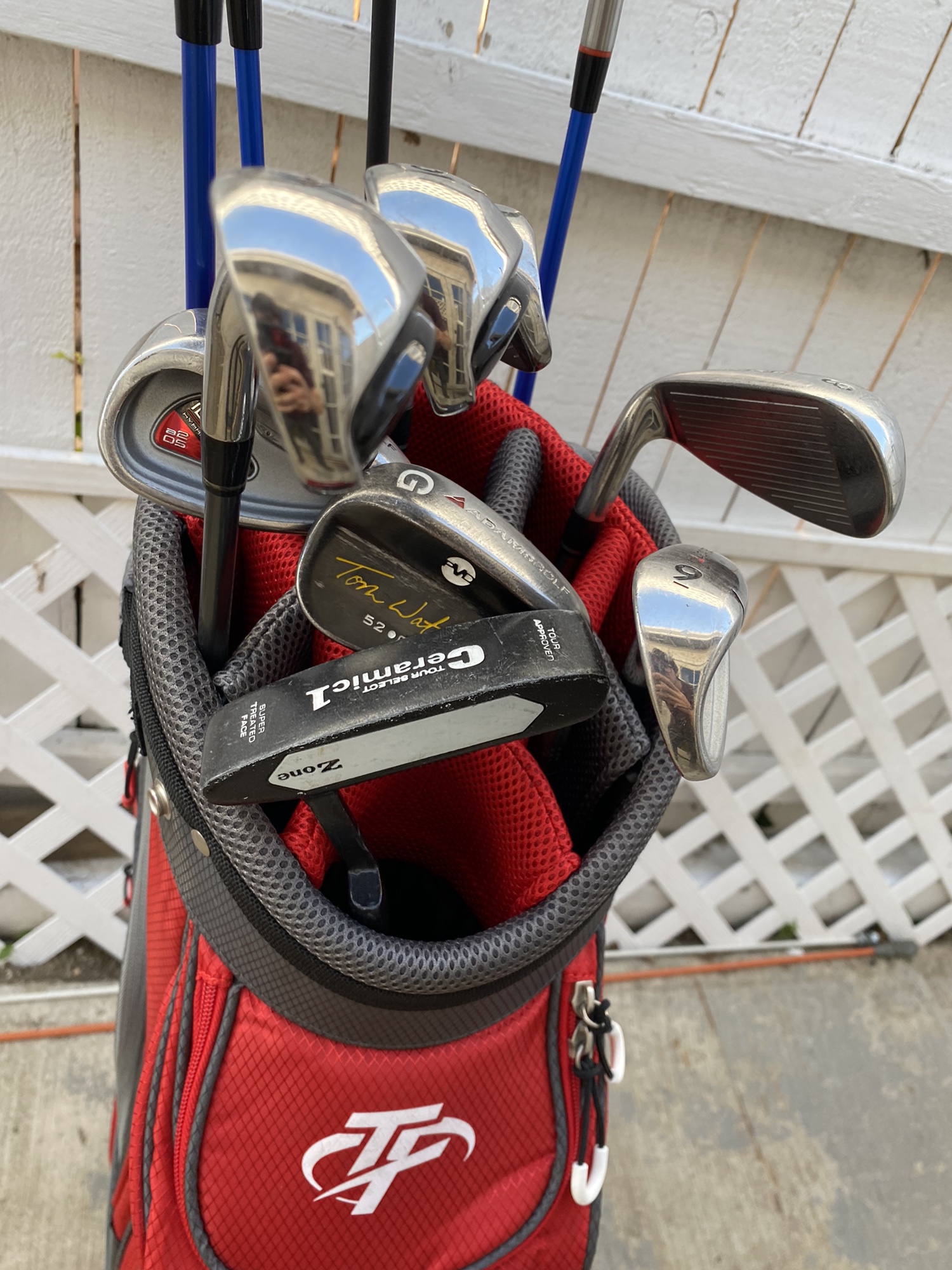 Adams golf complete hybrid golf club set with like new Topflite gamer x