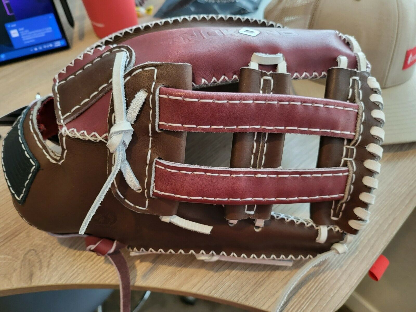 Nokona Edge X Red & Brown OneofaKind RHT 12.75" OUTFIELD SidelineSwap