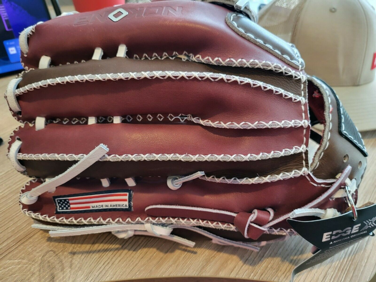 Nokona Edge X Red & Brown OneofaKind RHT 12.75" OUTFIELD SidelineSwap