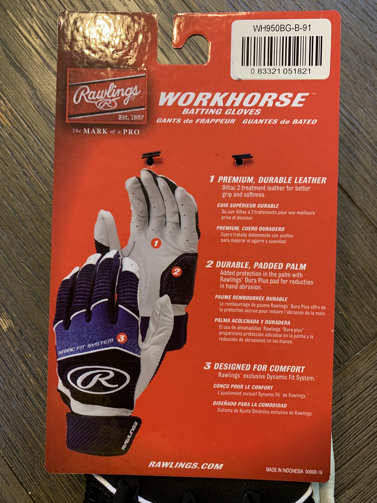 New XL Rawlings Workhorse Batting Gloves SidelineSwap