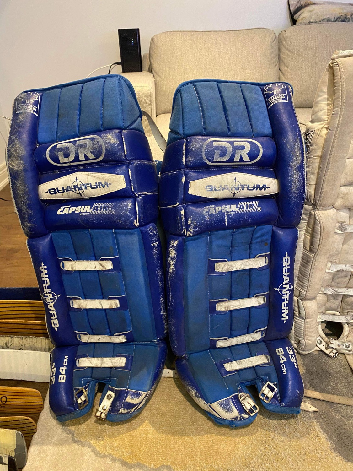 VINTAGE D&R GAME WORN TORONTO MARLIES HOCKEY GOALIE PADS SidelineSwap