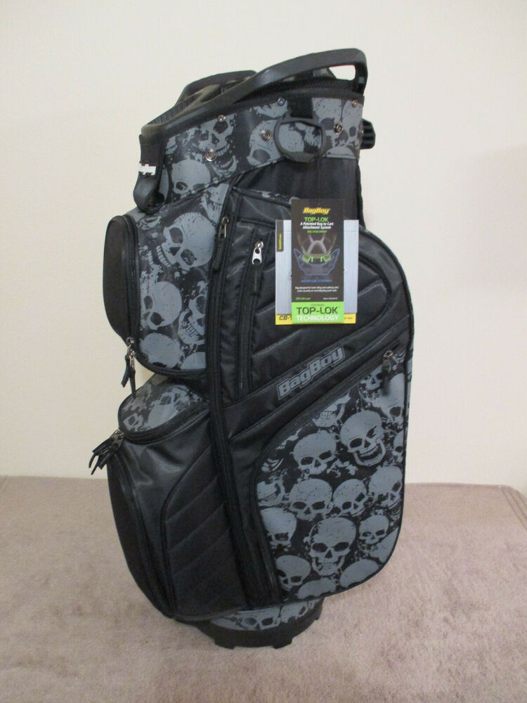 NEW BagBoy Golf CB15 Cart Bag 15way Top Black / Charcoal / Skull