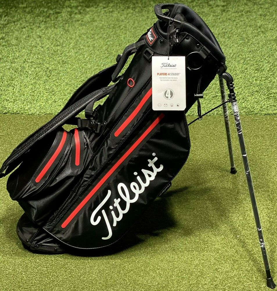 Titleist Players 4 StaDry Stand Carry Golf Bag Black w/ Rain Hood Mint