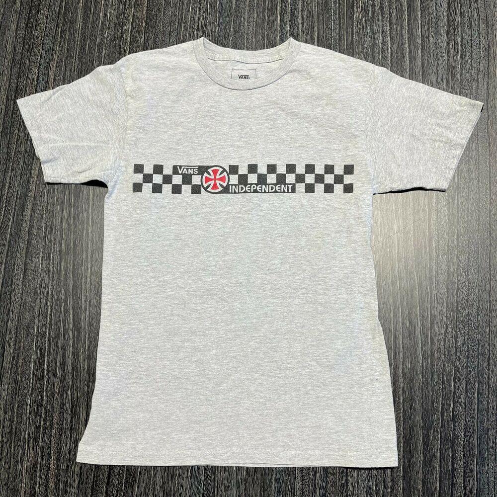 Vans T Shirt Adult Xs Gray Independent Off The Wall Skateboarding Checkered Usa Sidelineswap