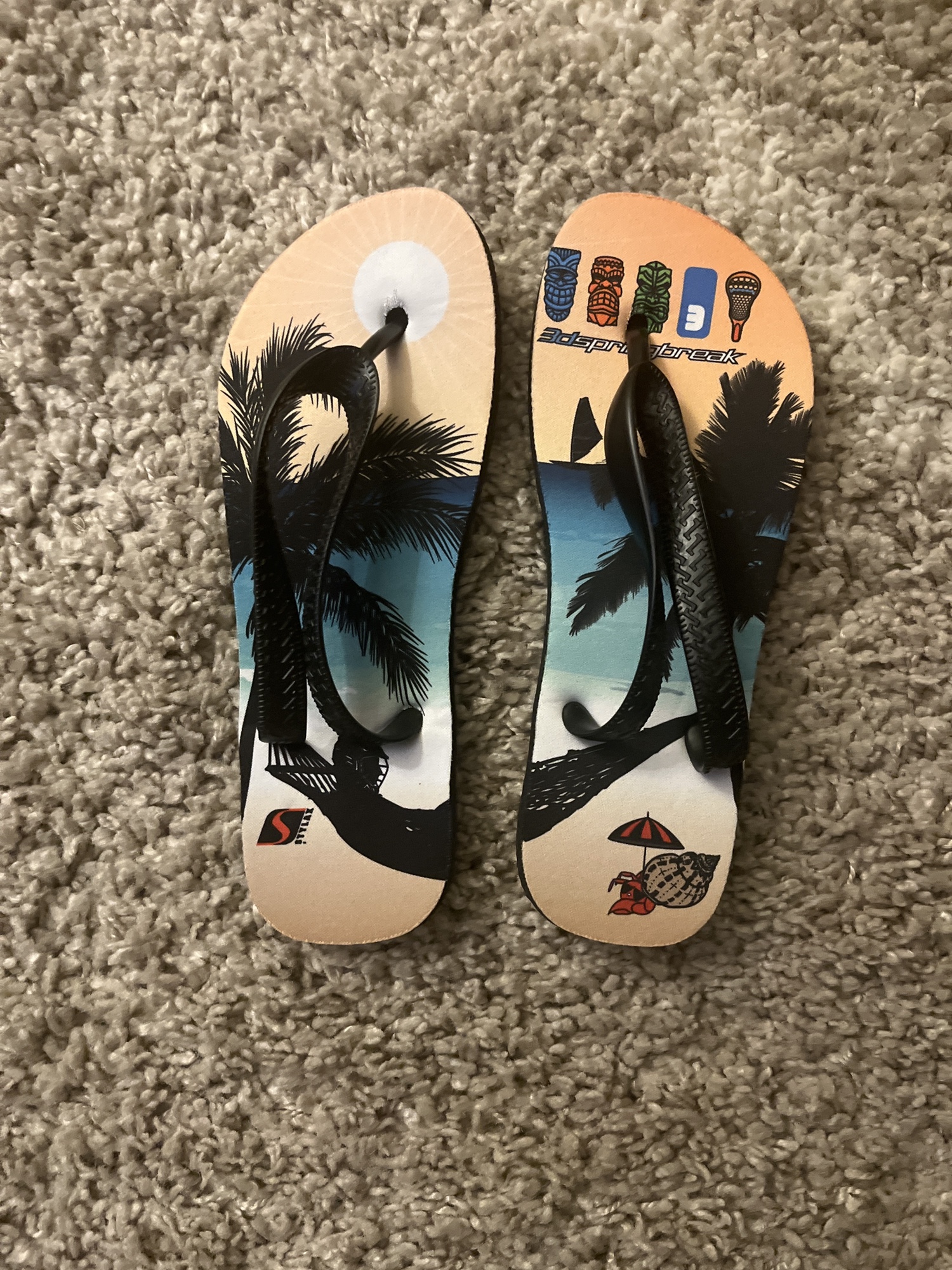 3D lacrosse florida spring break flip flops SidelineSwap