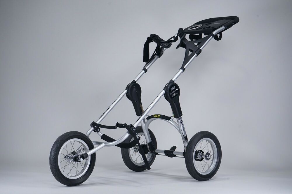 BAG BOY EZ FOLD 12 PUSH PULL 3 WHEEL GOLF CART BAG PUSHER, GRAY