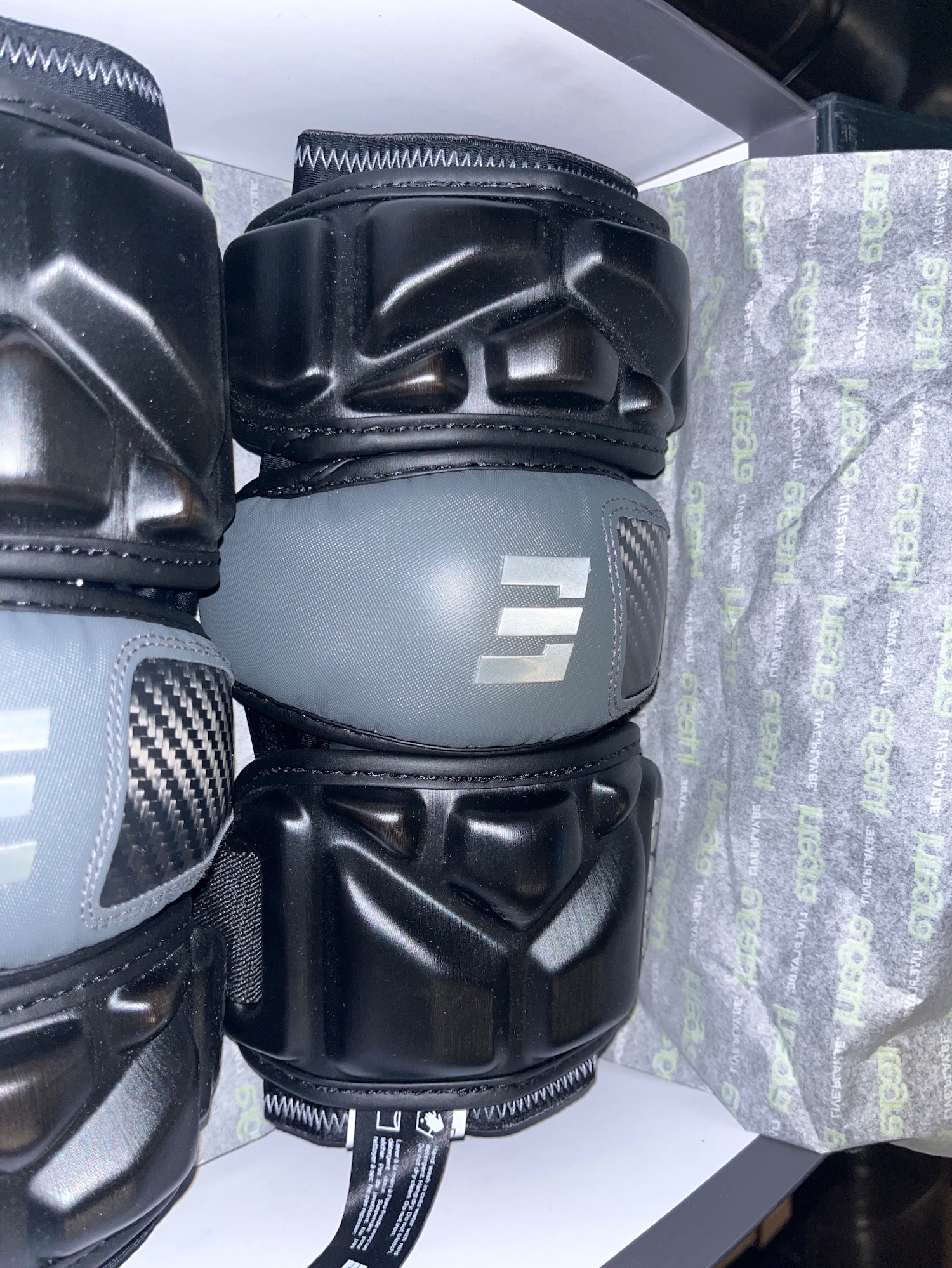 New Large Epoch Integra Arm Pads Lax Lacrosse Black Gray New SidelineSwap