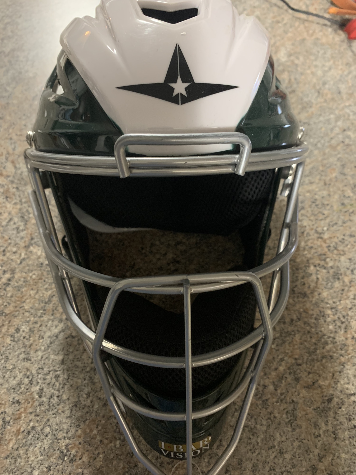 All Star catcher’s helmet White/Green SidelineSwap