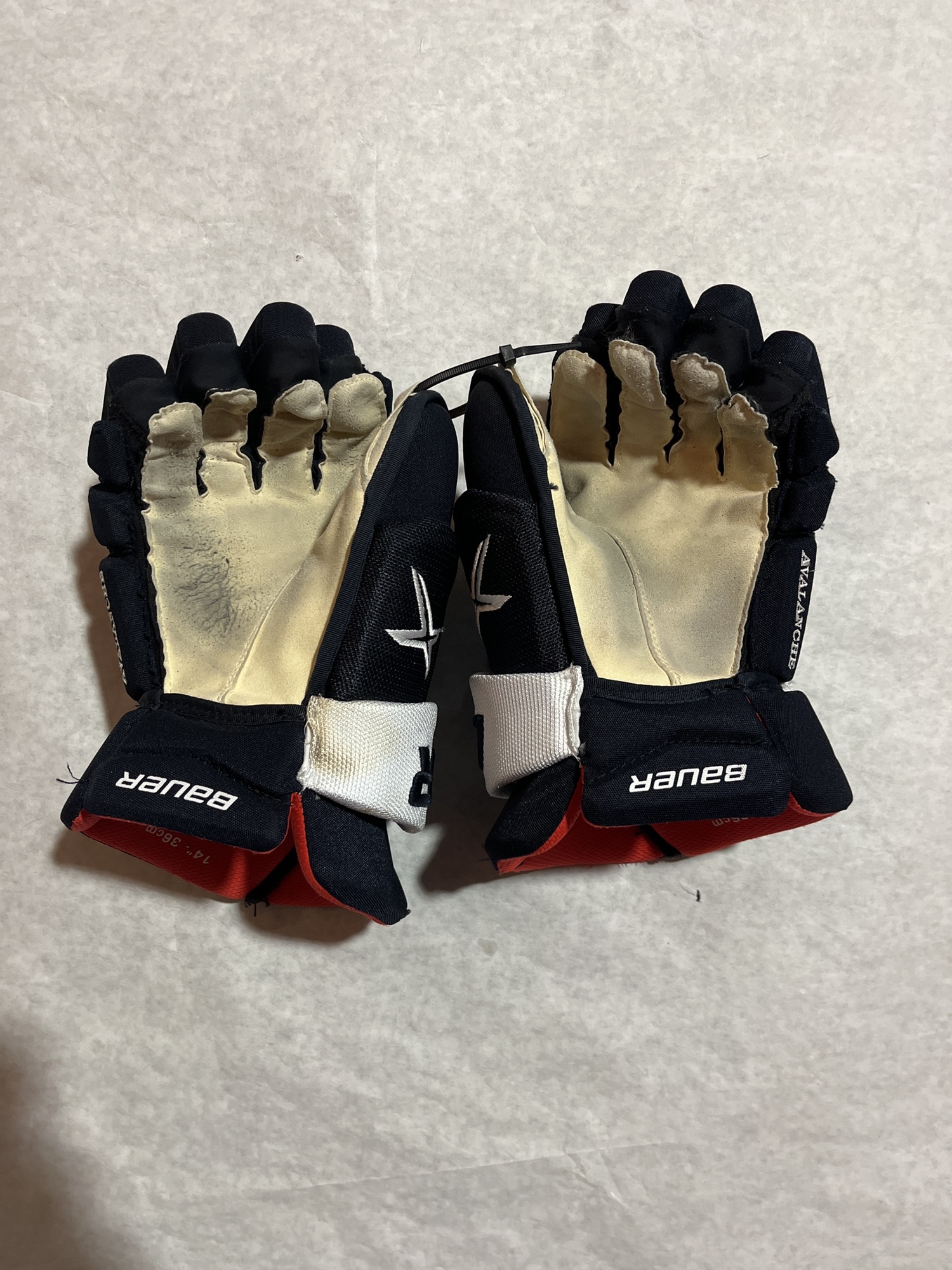 Game Used Navy Bauer Vapor X (Unreleased) Pro Stock Gloves Colorado
