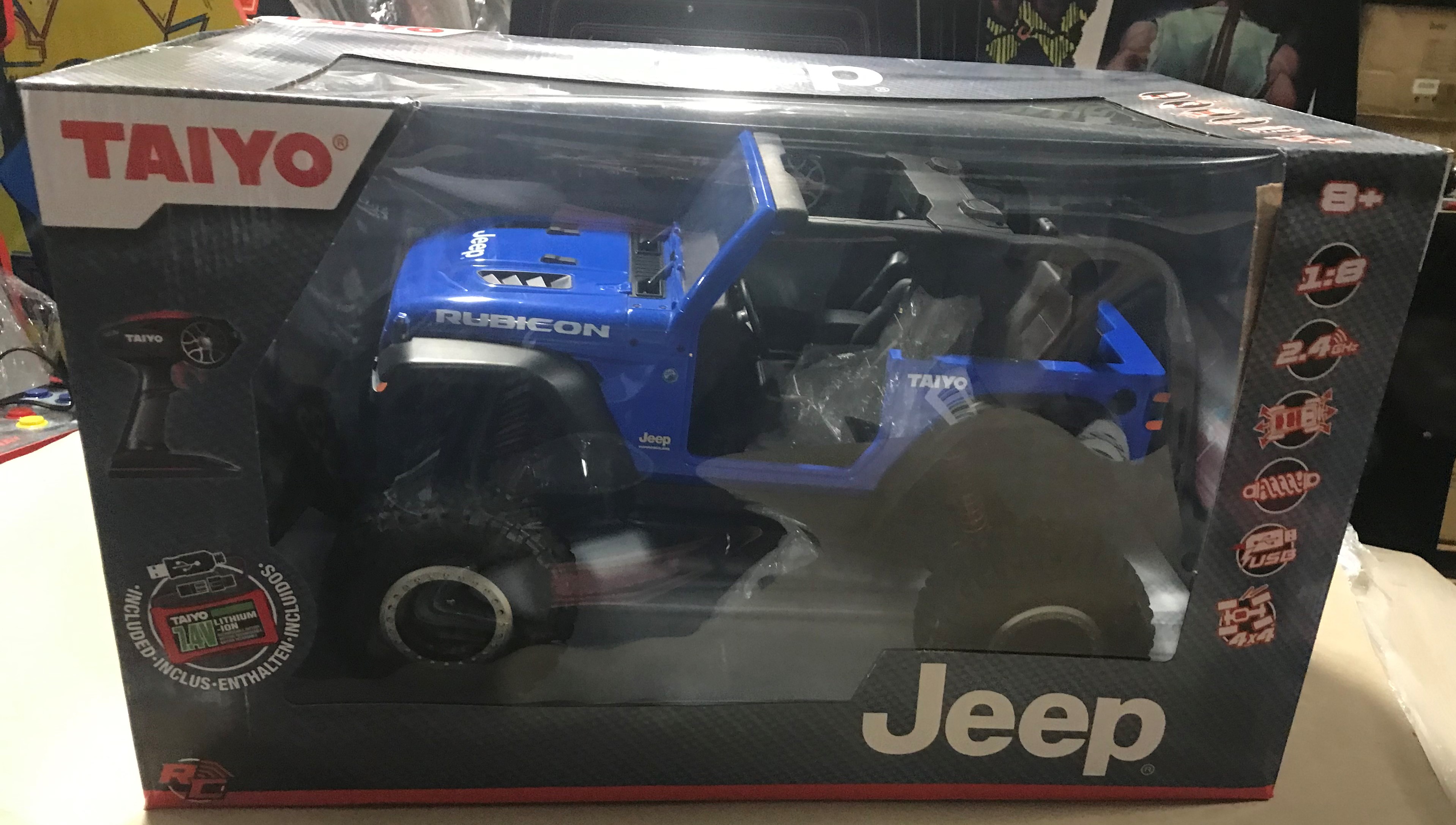 New Taiyo Jeep Wrangler Rubicon Blue Remote Control SidelineSwap