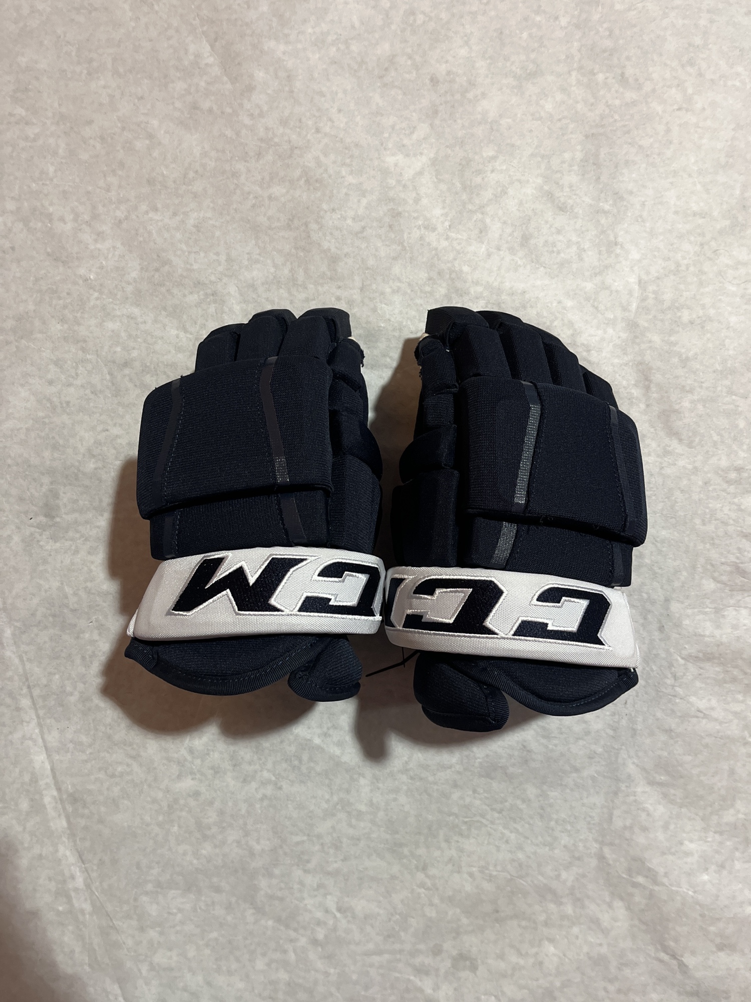 Used Navy CCM HG97 (w/Shot Blockers) Pro Stock Gloves Colorado
