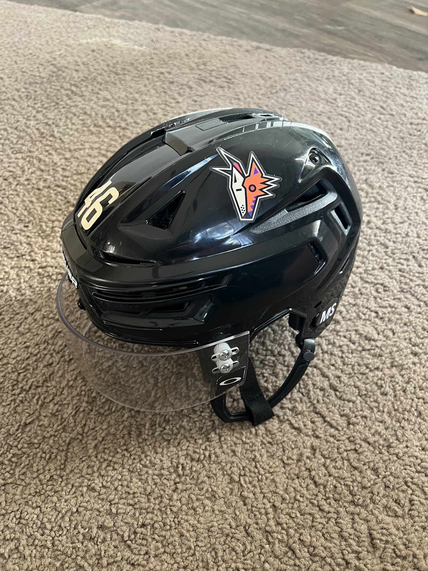 Pro Stock Bauer ReAkt 150 Medium Hockey Helmet Arizona Coyotes Kachina FULL DECALS SidelineSwap