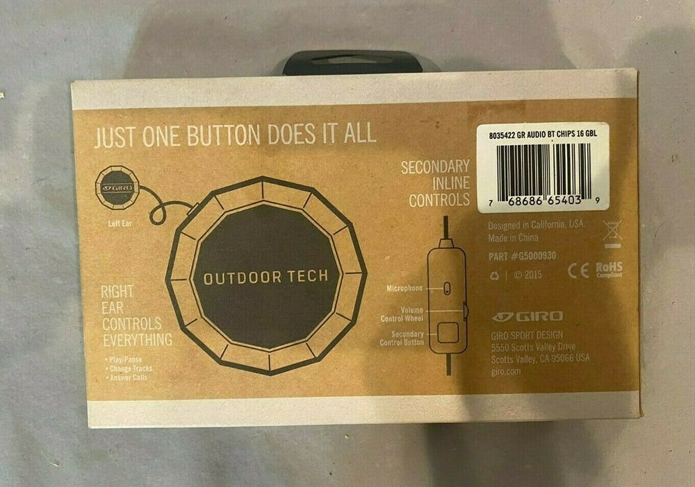 Giro x Outdoor Tech Chips Wired Helmet Audio System Headphones NEW