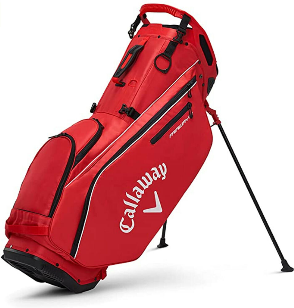 NEW 2022 Callaway Golf Fairway 14 Fire Red Double Strap Stand Golf Bag