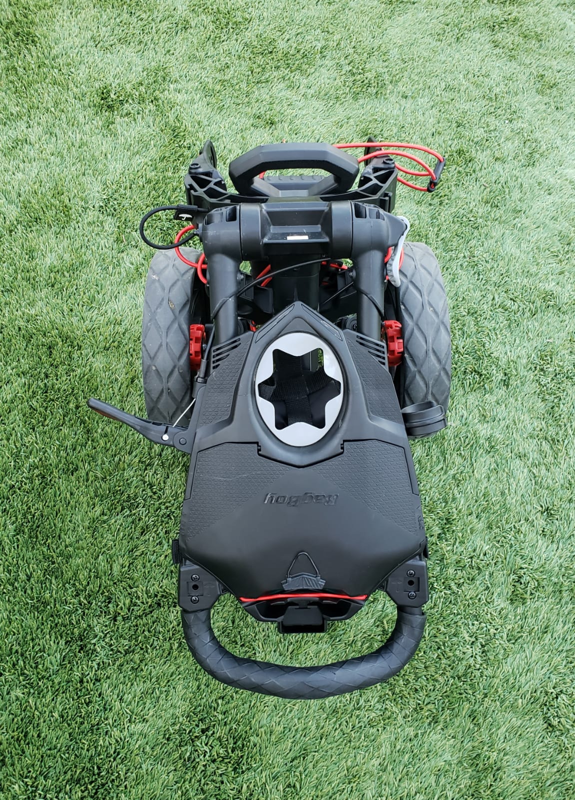 Bag Boy Nitron Push Cart, 3 Wheels, Black/Red Great! SidelineSwap