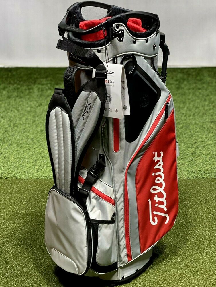 Titleist Hybrid 5 Stand Carry Golf Bag TB21SX6 Gray/Red w/ Rain Hood