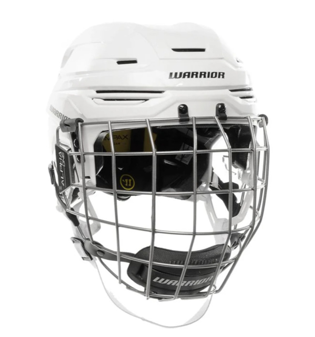 New Warrior Alpha Pro White Ice hockey helmet combo cage small