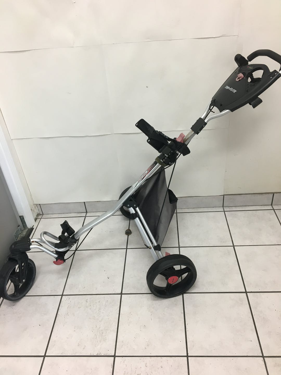 Used Top Flite Pull Push Cart 3 Wheel Aluminum Golf Carts SidelineSwap