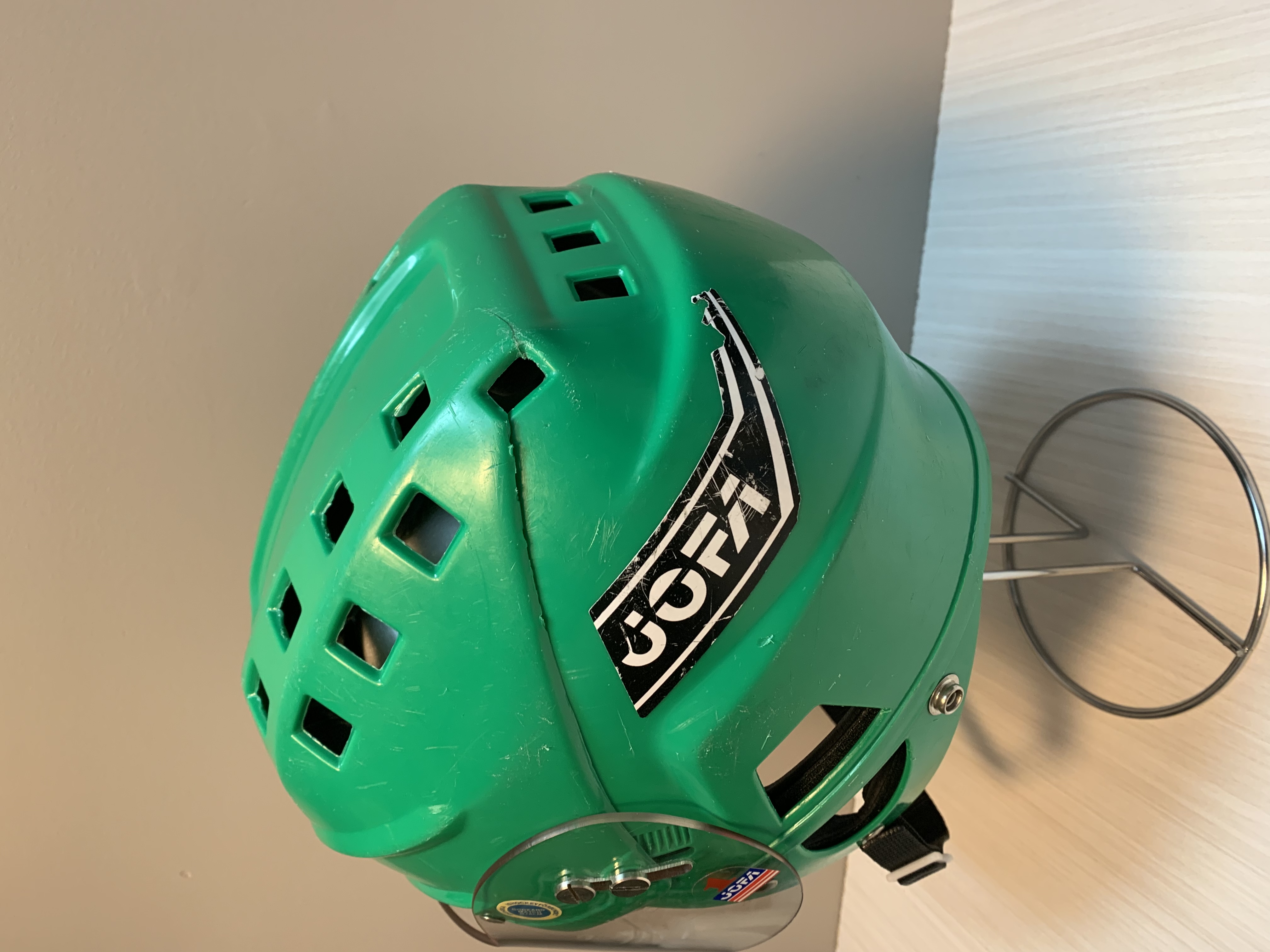 JOFA 280 SR Green Hockey Helmet and 995 VisirEtt Visor 1 1980s Vintage