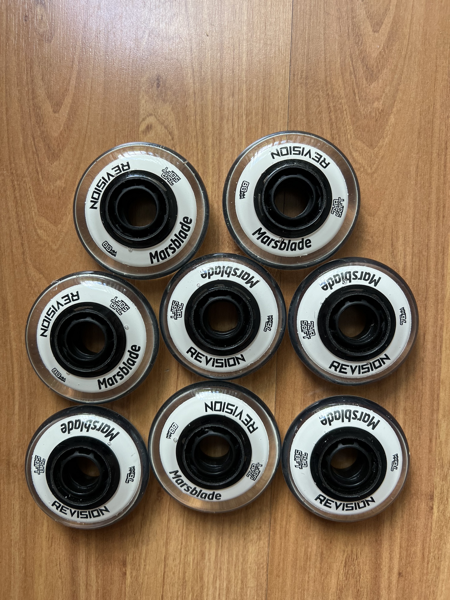Marsblade Revision Roller Hockey Wheels Set of 8 76/80mm NEW SidelineSwap