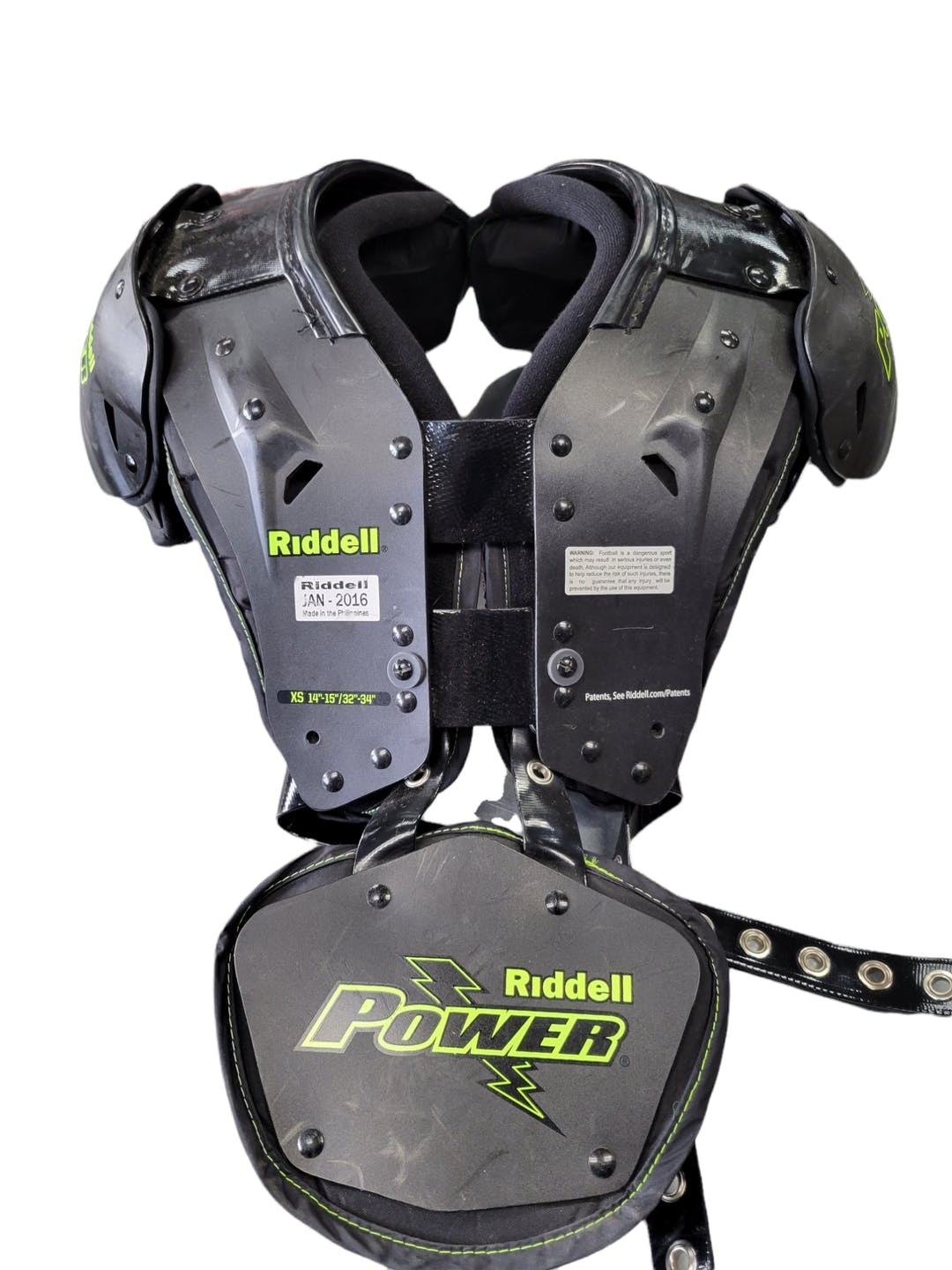 Used Riddell Power Volt Youth Xs Football Shoulder Pads SidelineSwap