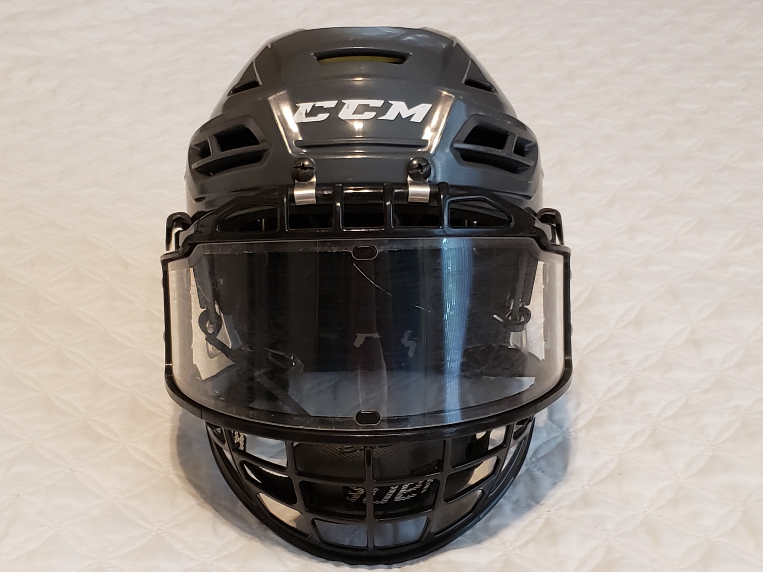Used Medium CCM Tacks 310 Helmet + Cage Bubble Mask Worth 50 + Custom