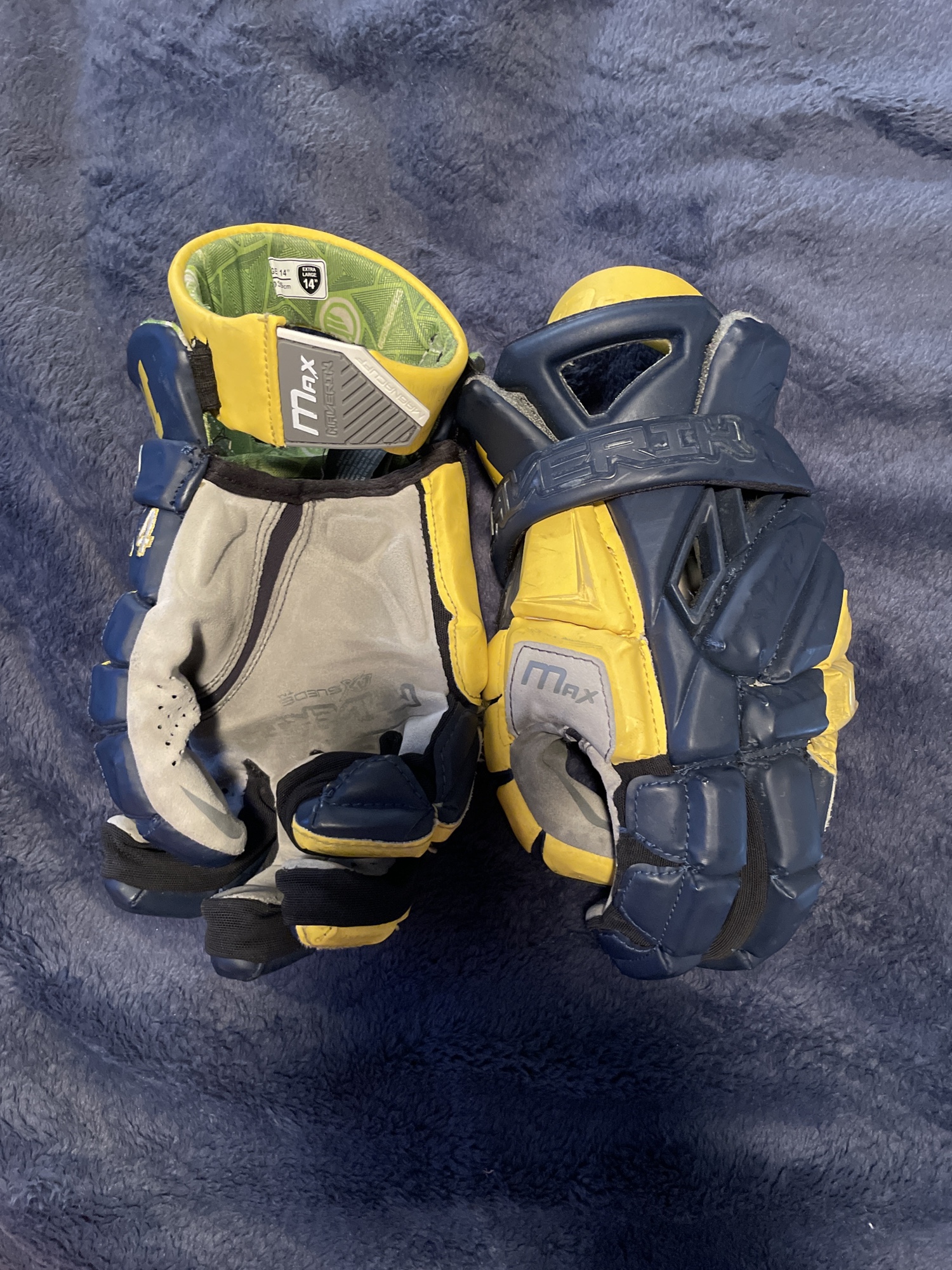 Used Maverik 14" Max Lacrosse Gloves SidelineSwap