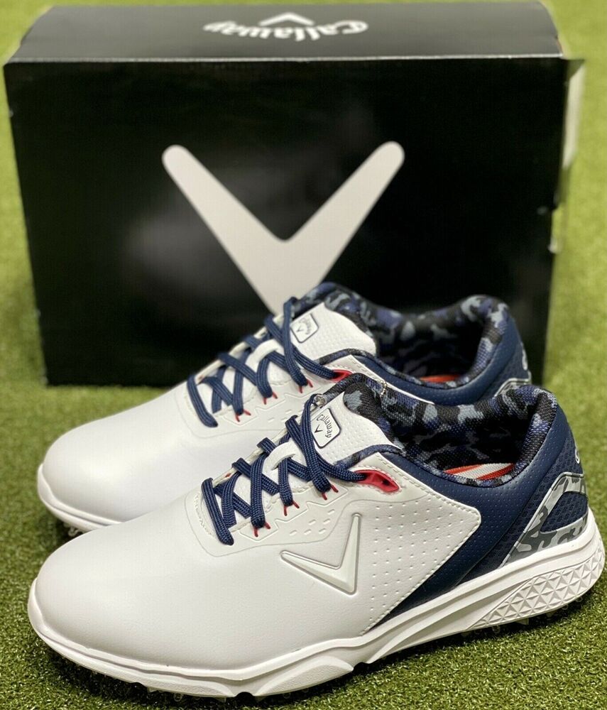 Callaway Coronado V2 Golf Shoes USA Patriotic White 10 Wide 2E New