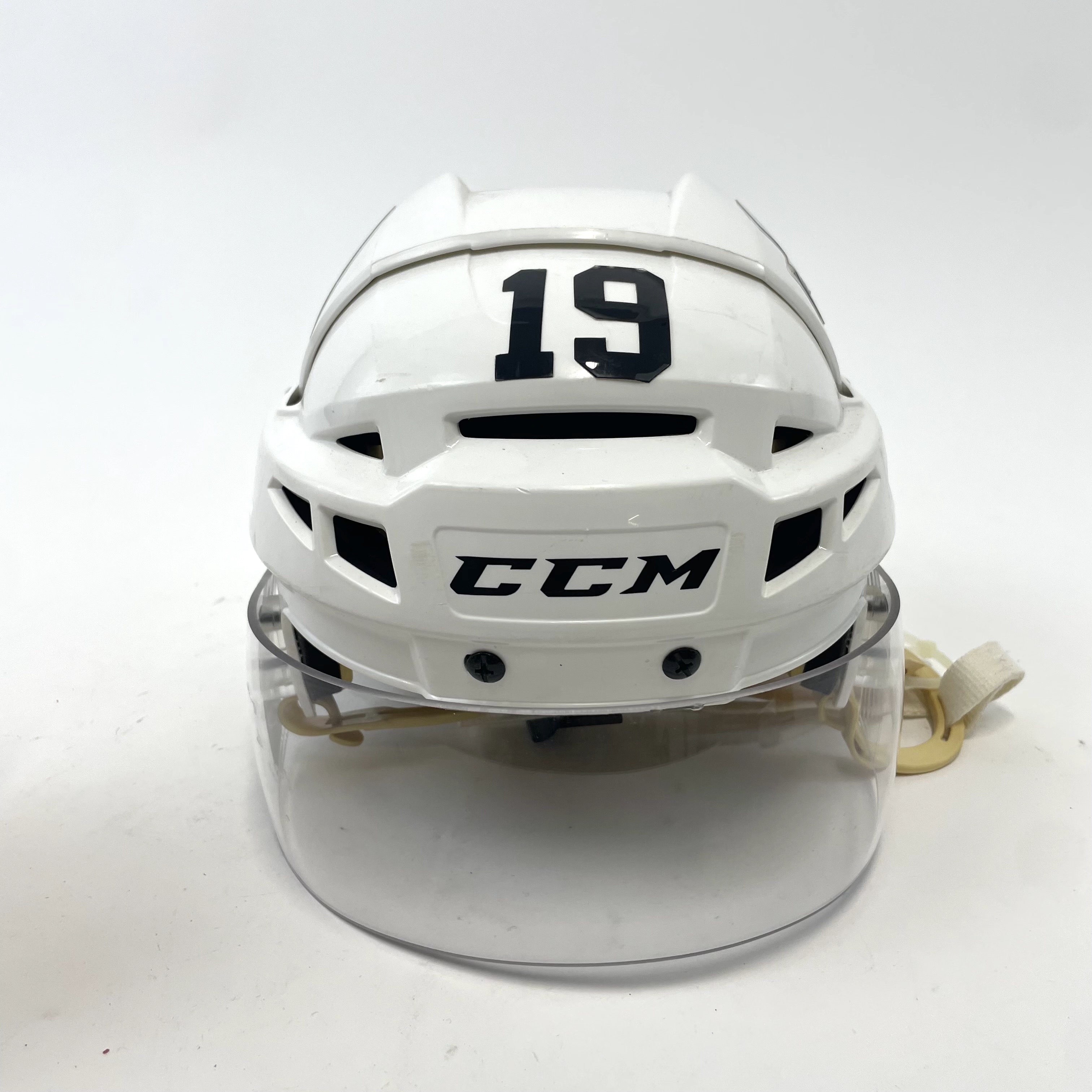 Used White CCM V08 Helmet with Oakley Short Cut Visor 19 Senior