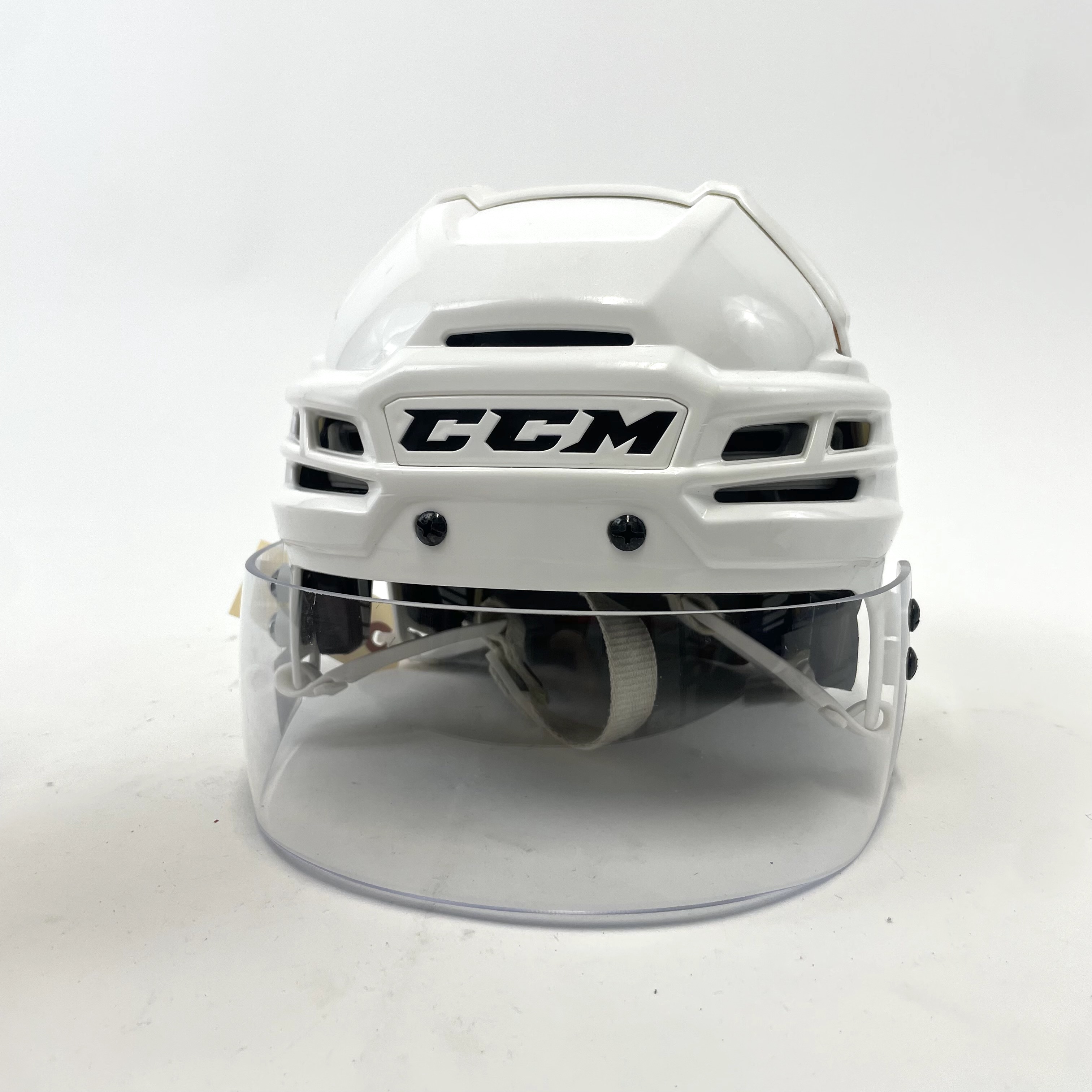 Used White CCM Tacks 910 Helmet with Oakley Short Cut Visor Senior Small M498 SidelineSwap