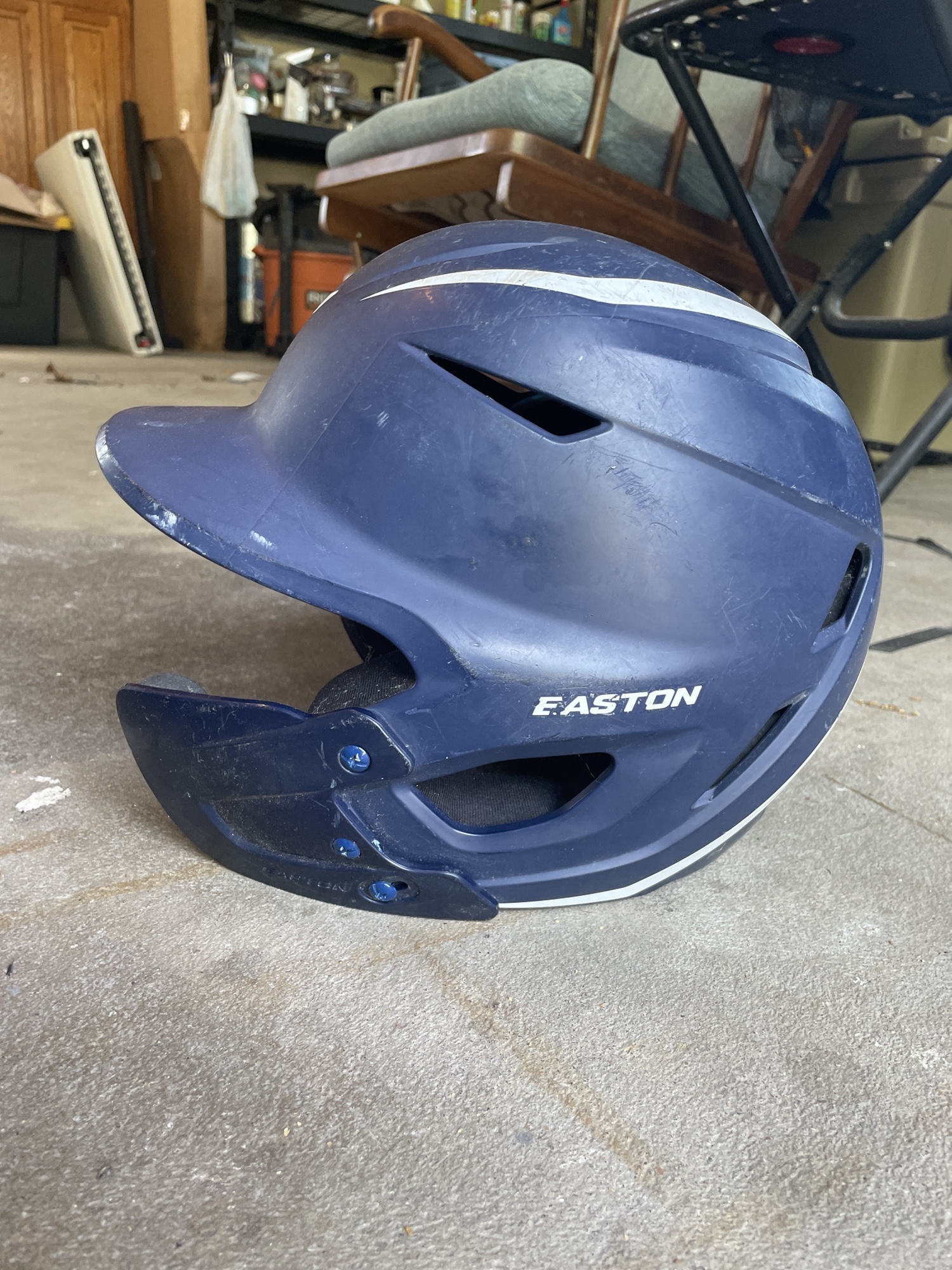 Used Large Easton Elite X Batting Helmet with C flap right handed