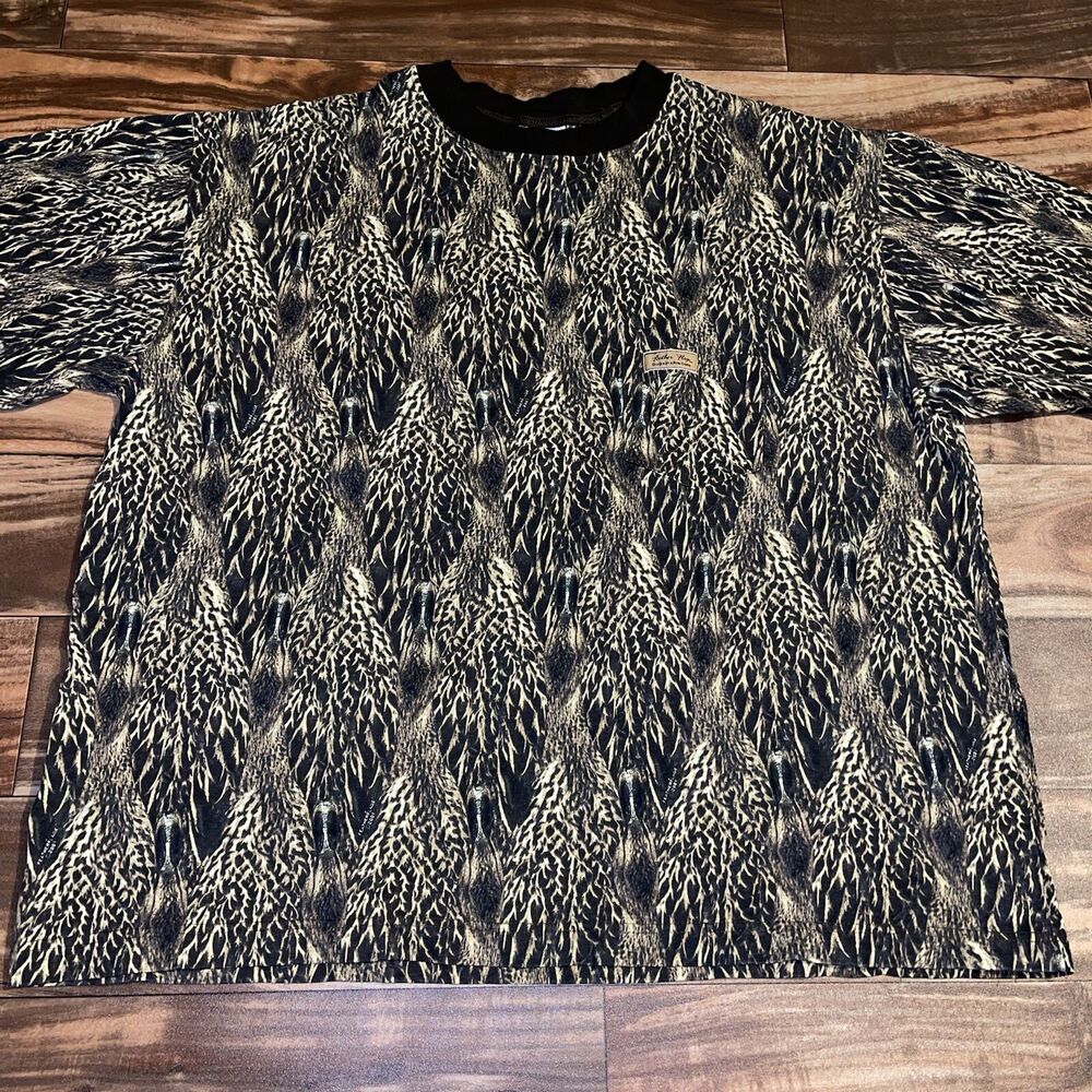 Vintage Feather Flage Ducks Row Camouflage Featherflage Camo Shirt RARE